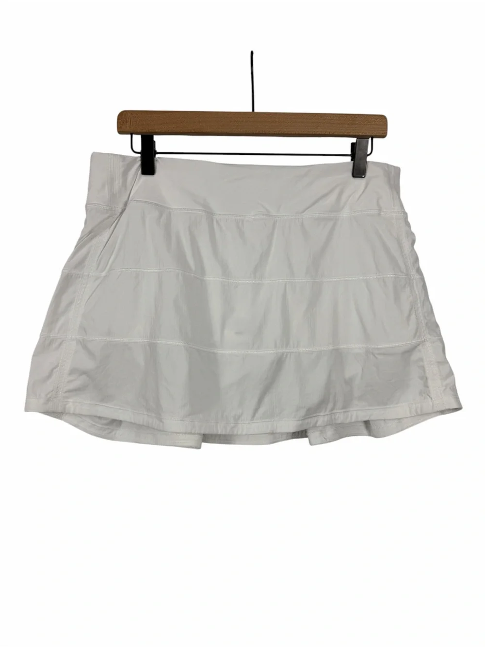 Lululemon Pace Rival Skirt White Mid Rise Tennis Run Skort Size 10 Tall